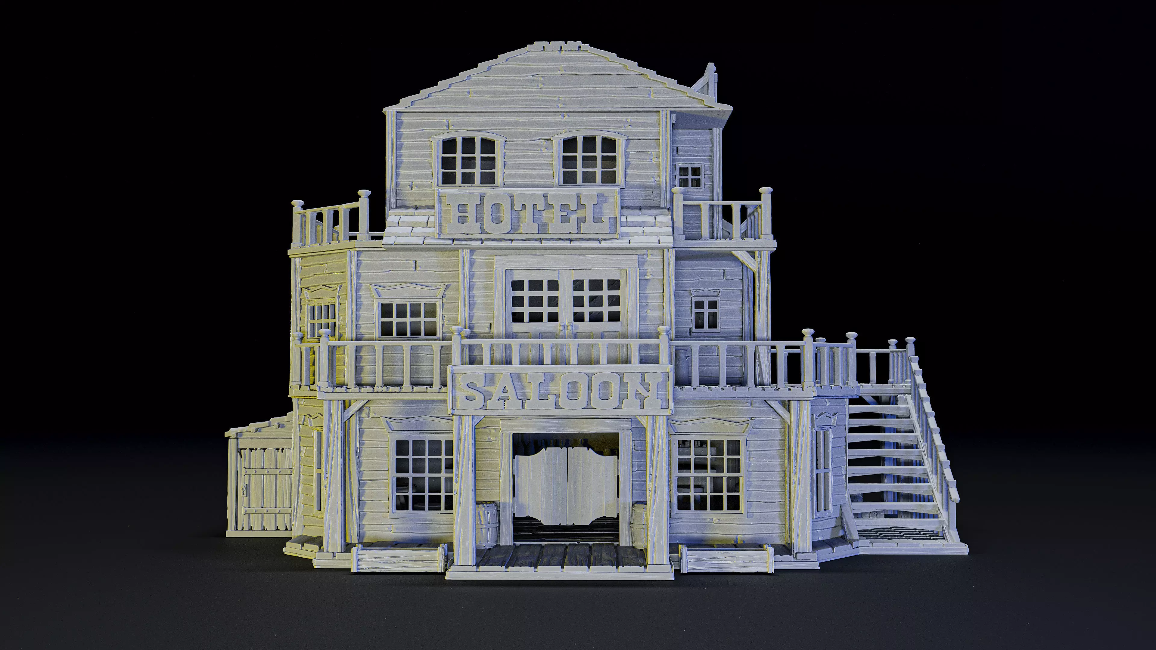 saloon old west building 3D print model_0