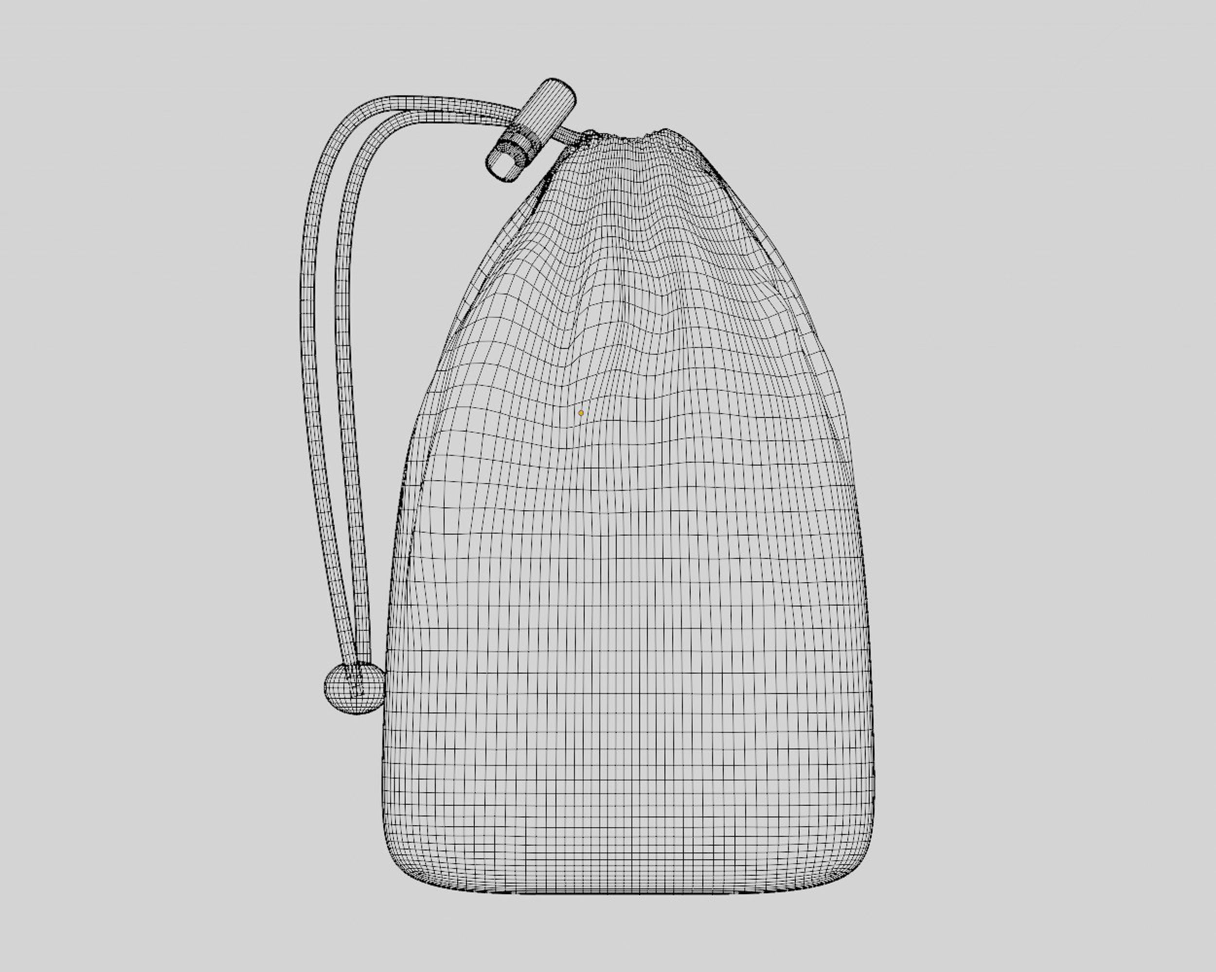 Jute bag 01 Low-poly 3D model_5