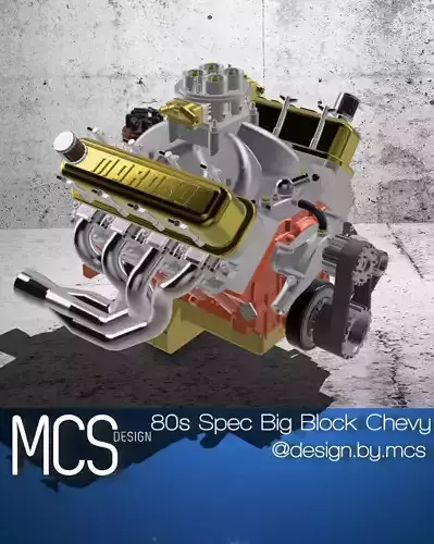 1980s 1990s style Big Block Chevy BBC Engine