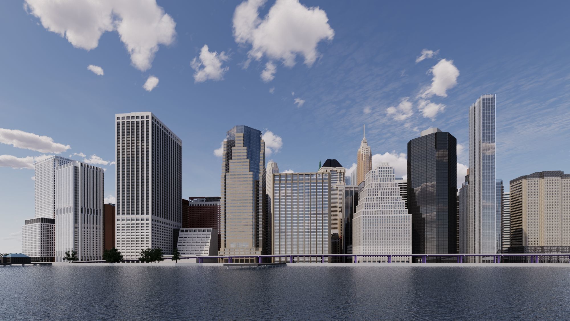 Downtown Manhattan New York 3D model_8
