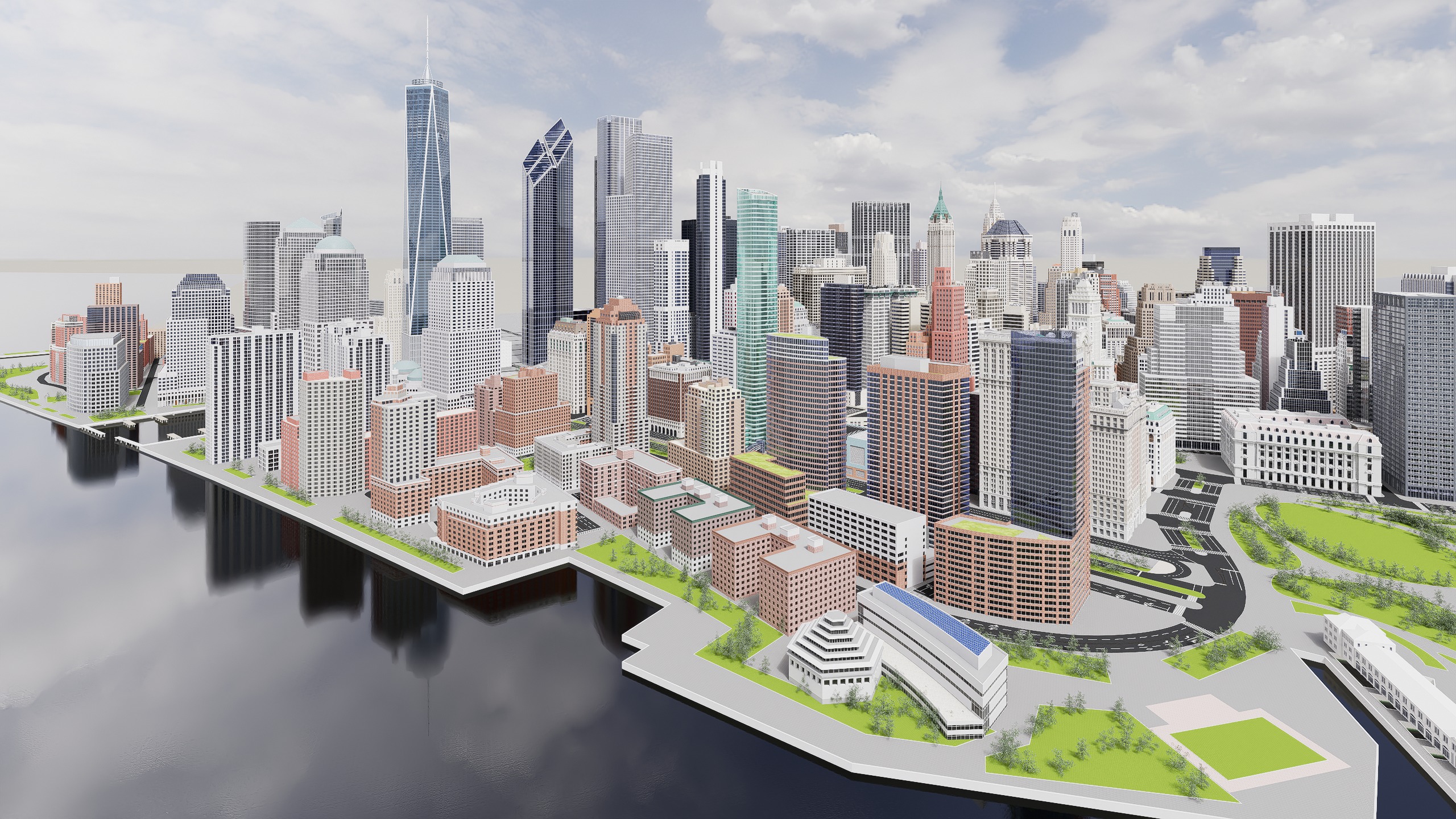 Downtown Manhattan New York 3D model_5