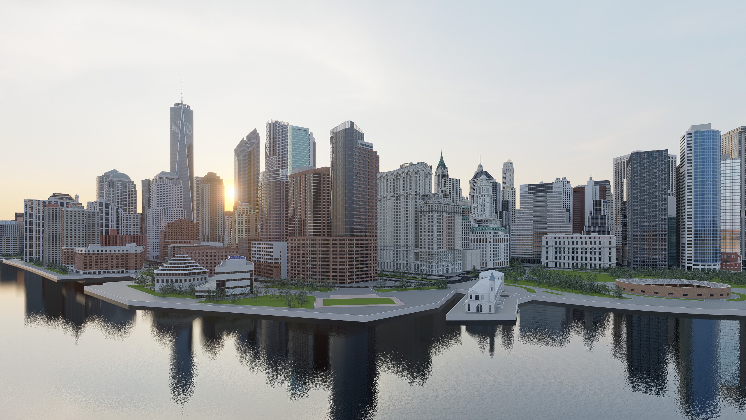 Downtown Manhattan New York 3D model_9