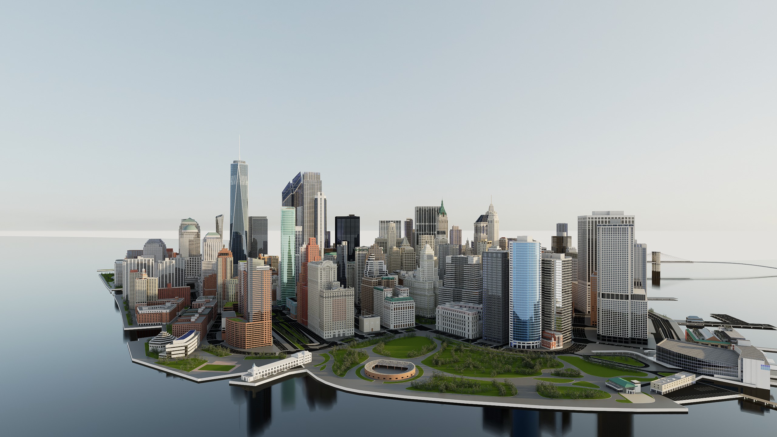 Downtown Manhattan New York 3D model_1