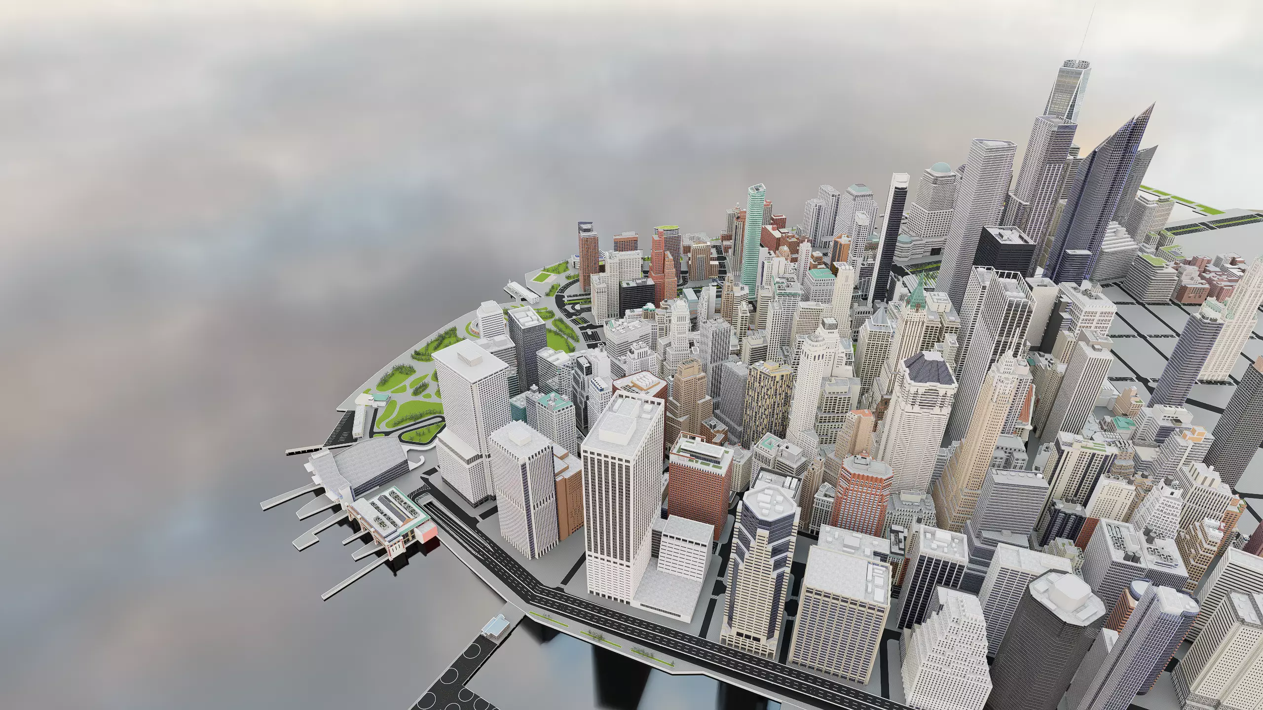 Downtown Manhattan New York 3D model_0