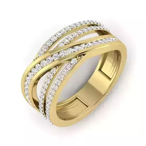 light weight  Yellow gold diamond rings-PR-368 DIA