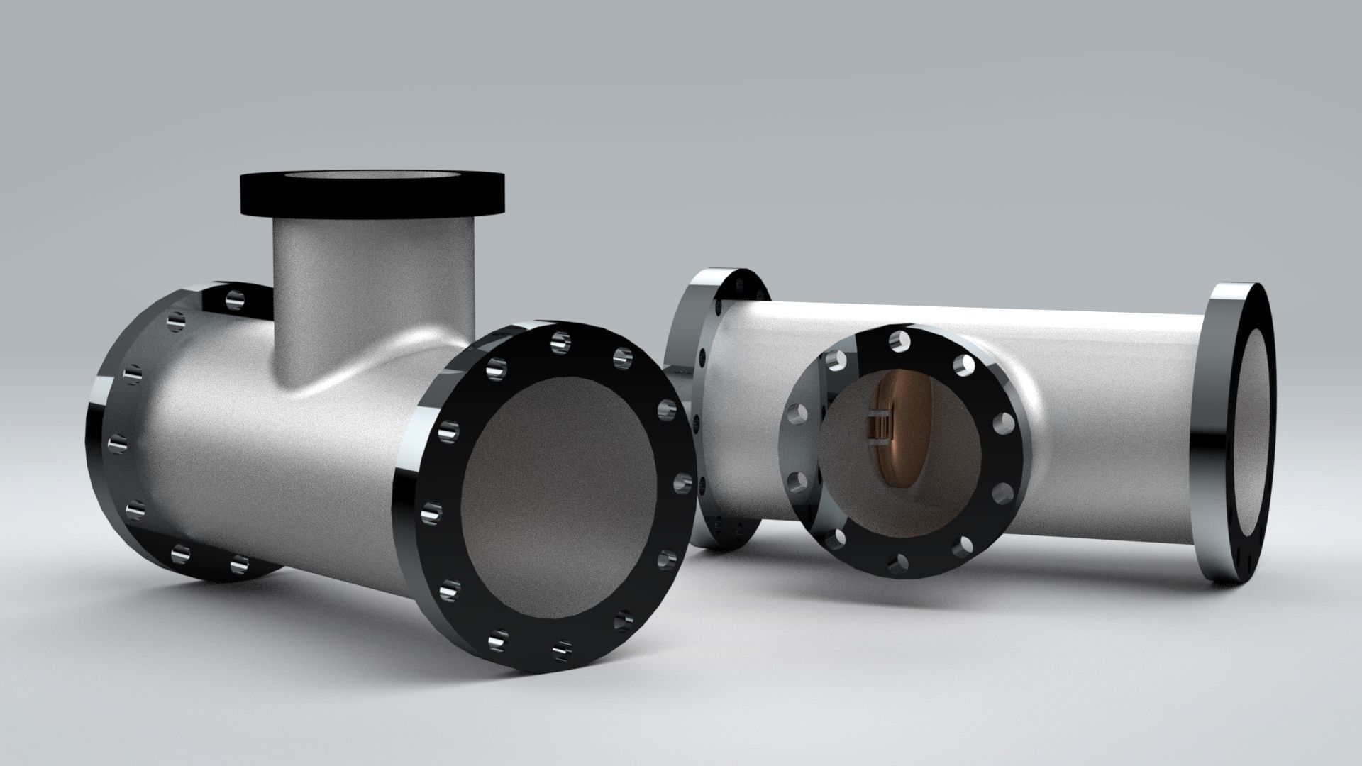 Check Valve Low-poly 3D model_1