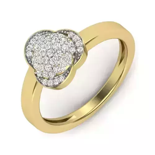 light weight  Yellow gold diamond rings-PR-376 DIA