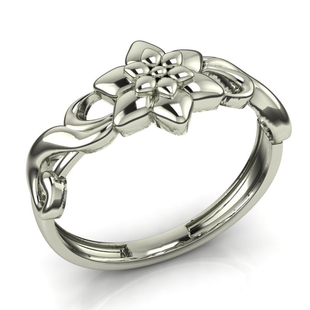 flower ring 3D print model_1