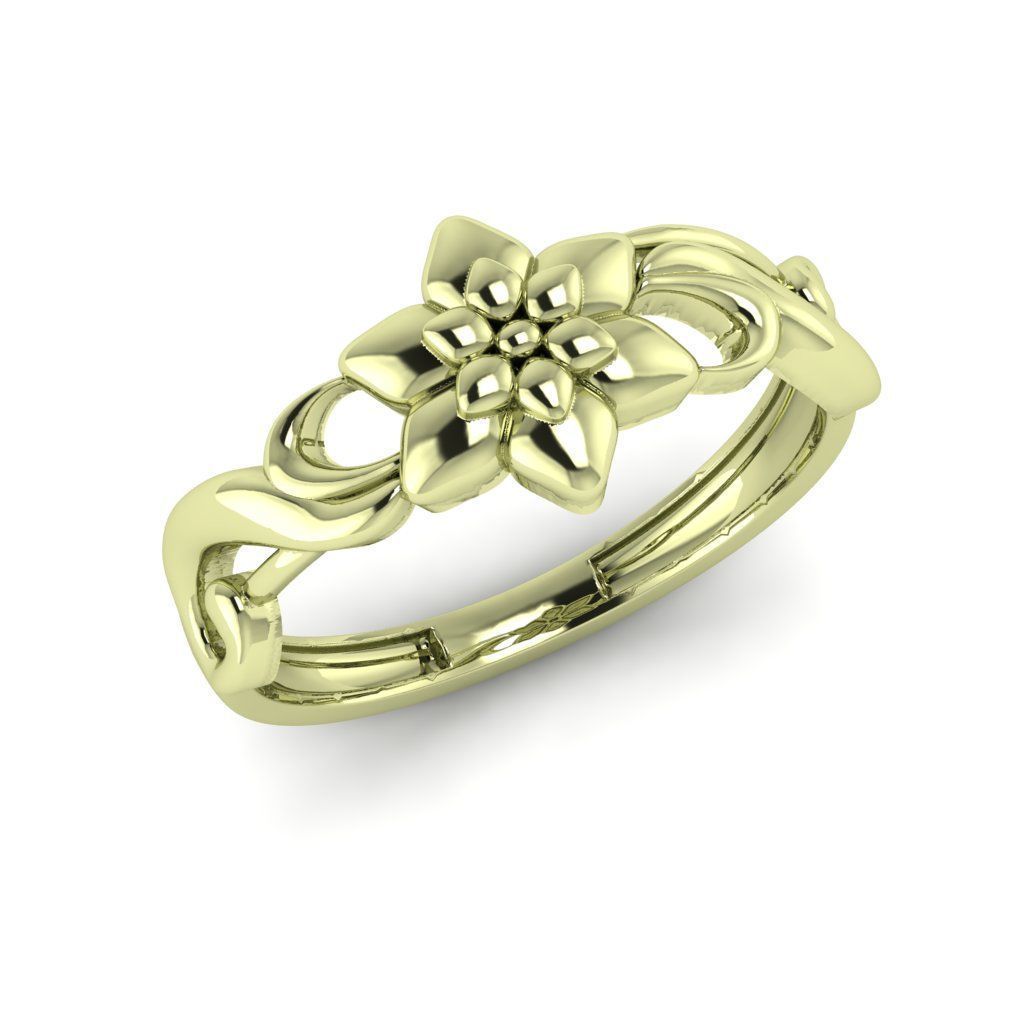 flower ring 3D print model_4