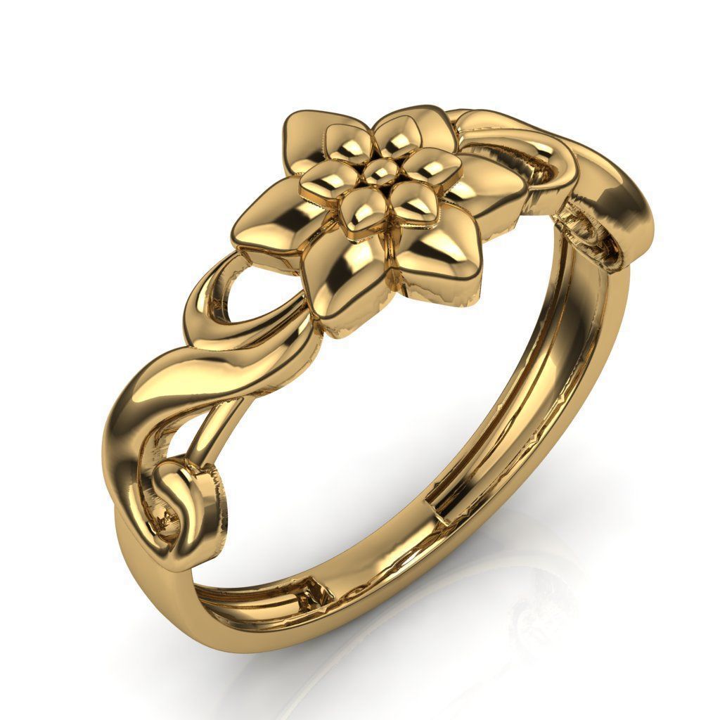 flower ring 3D print model_2