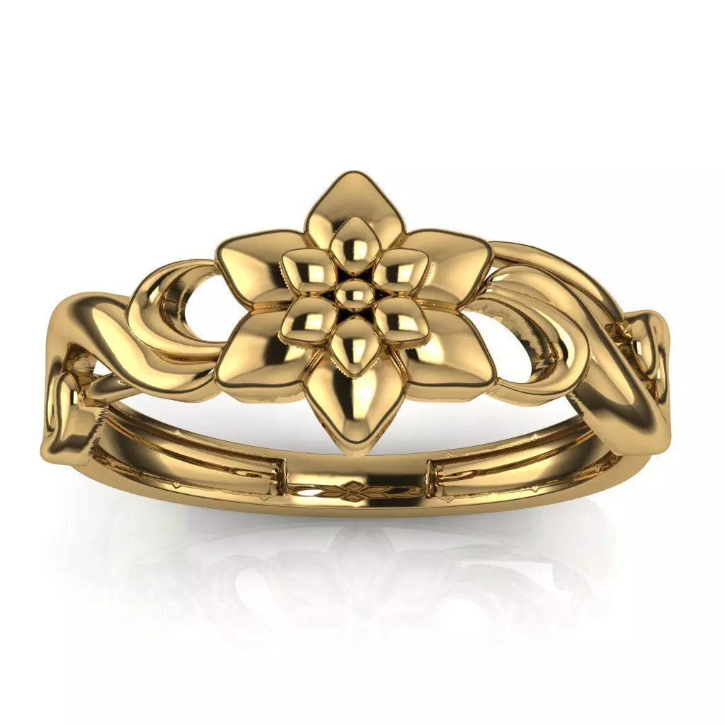 flower ring 3D print model_0
