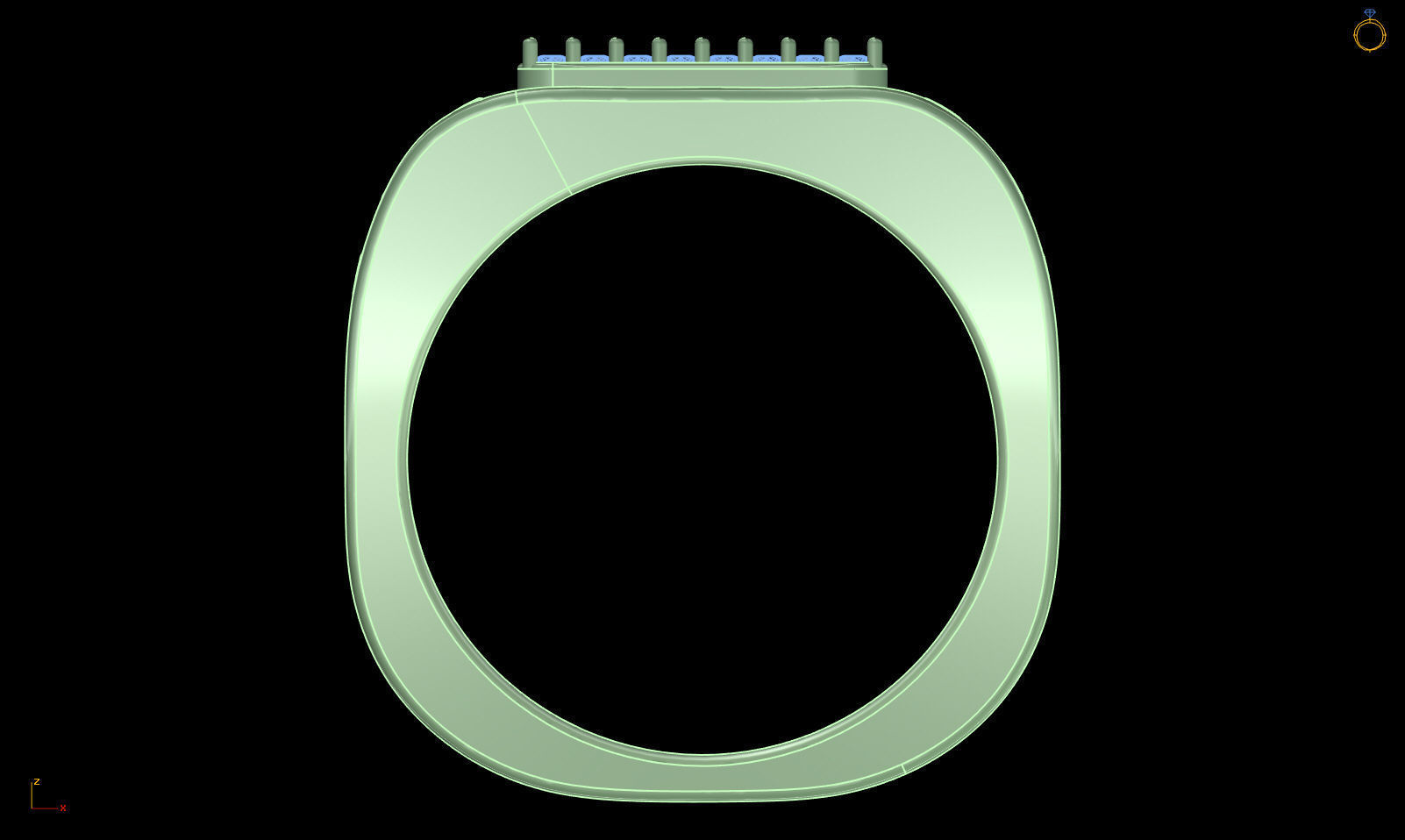 light weight  Yellow gold diamond rings-PR-388 DIA 3D print model_2