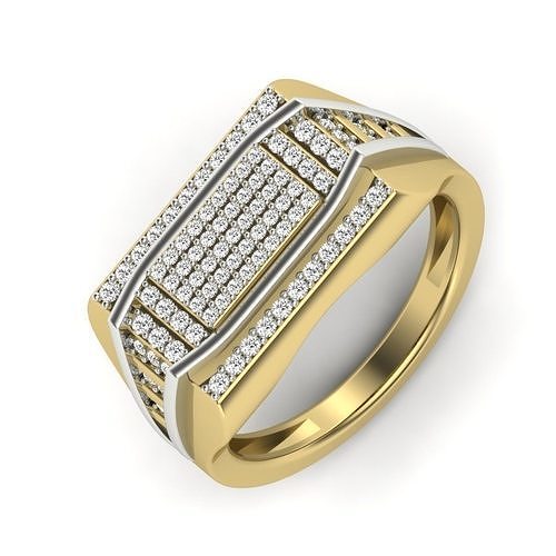 light weight  Yellow gold diamond rings-PR-390 DIA 3D print model