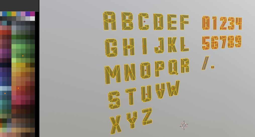 Letters of the alphabet and numbers Free low-poly 3D model_3
