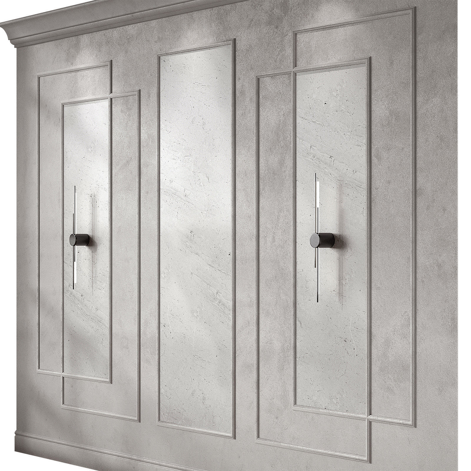 Wall decoration kit with moldings 3D model_3