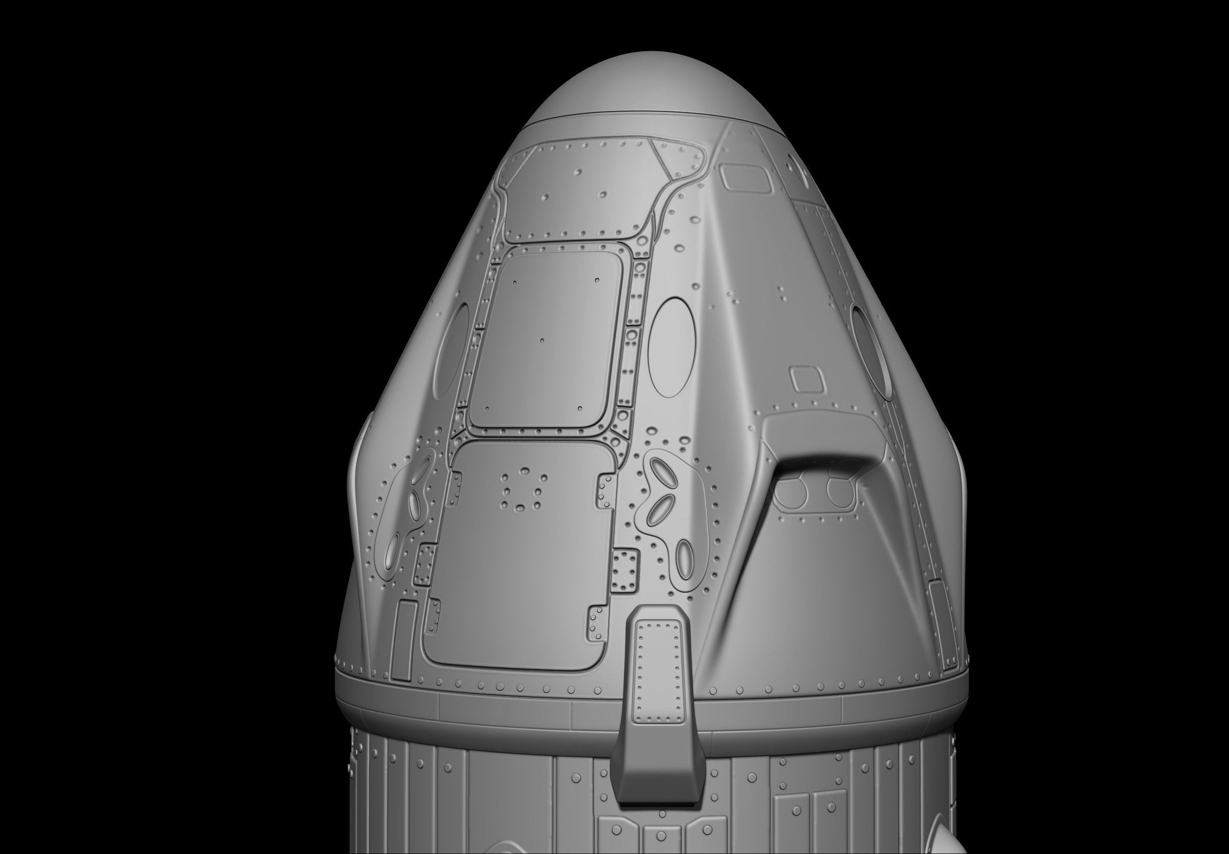SpaceX Crew Dragon File STL - OBJ for 3D Printing  3D print model_11