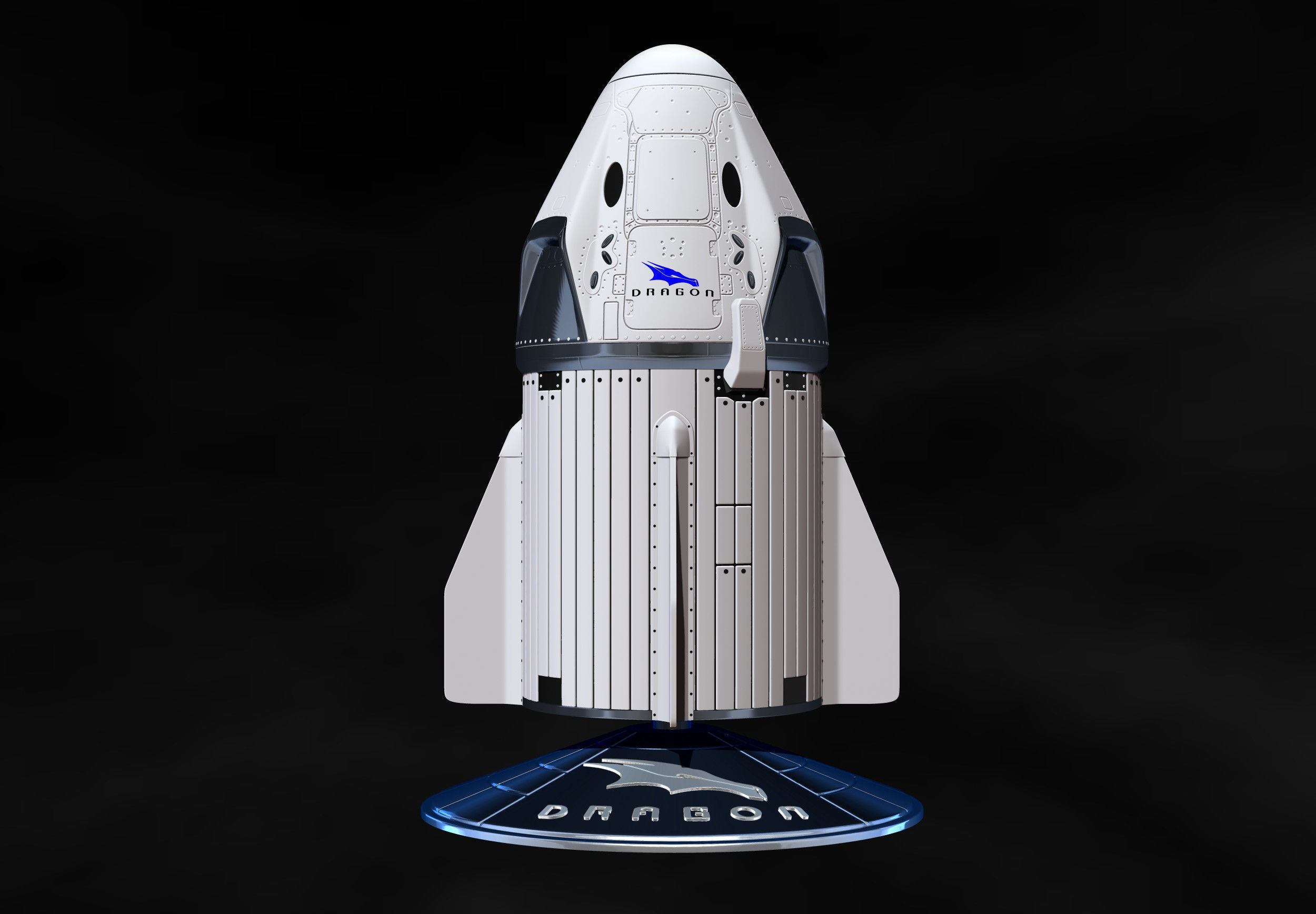 SpaceX Crew Dragon File STL - OBJ for 3D Printing  3D print model_7
