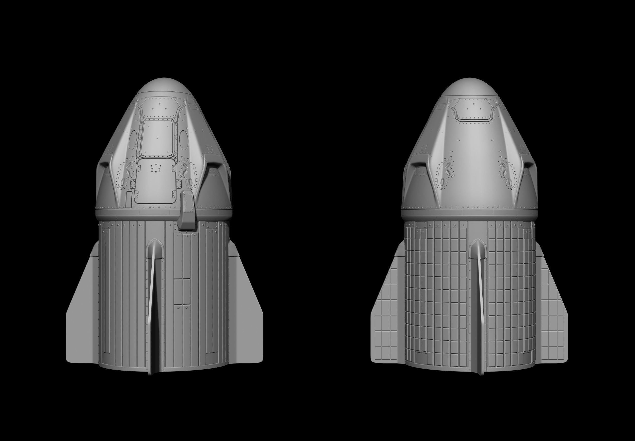 SpaceX Crew Dragon File STL - OBJ for 3D Printing  3D print model_8