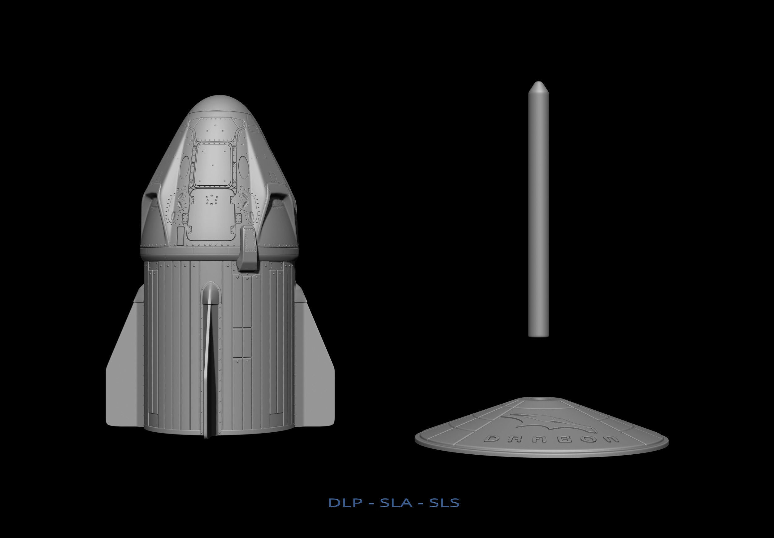SpaceX Crew Dragon File STL - OBJ for 3D Printing  3D print model_20