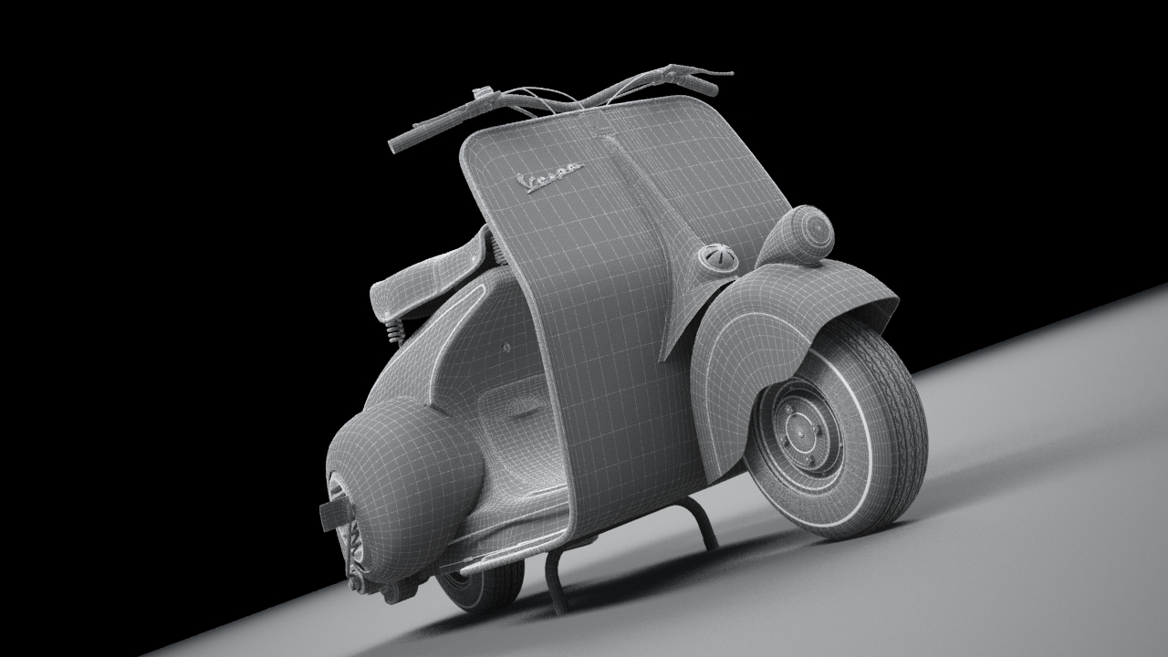Scooter Vespa 98 1946 3D model_9