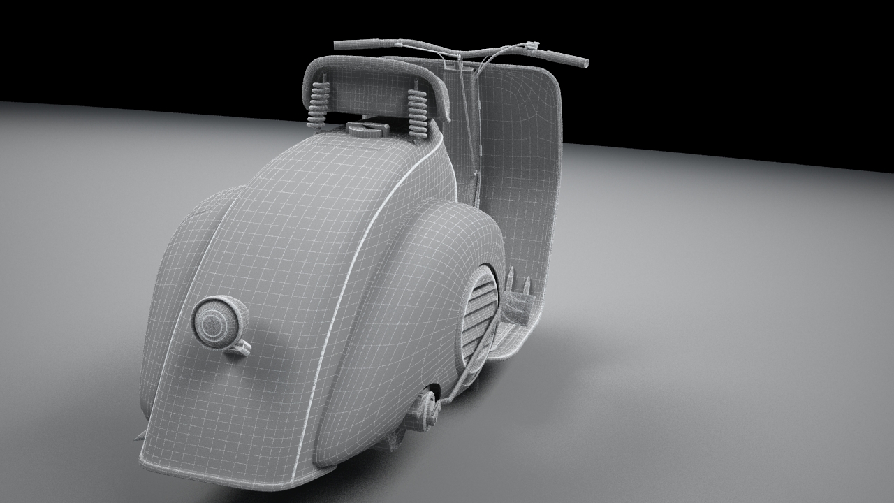 Scooter Vespa 98 1946 3D model_6