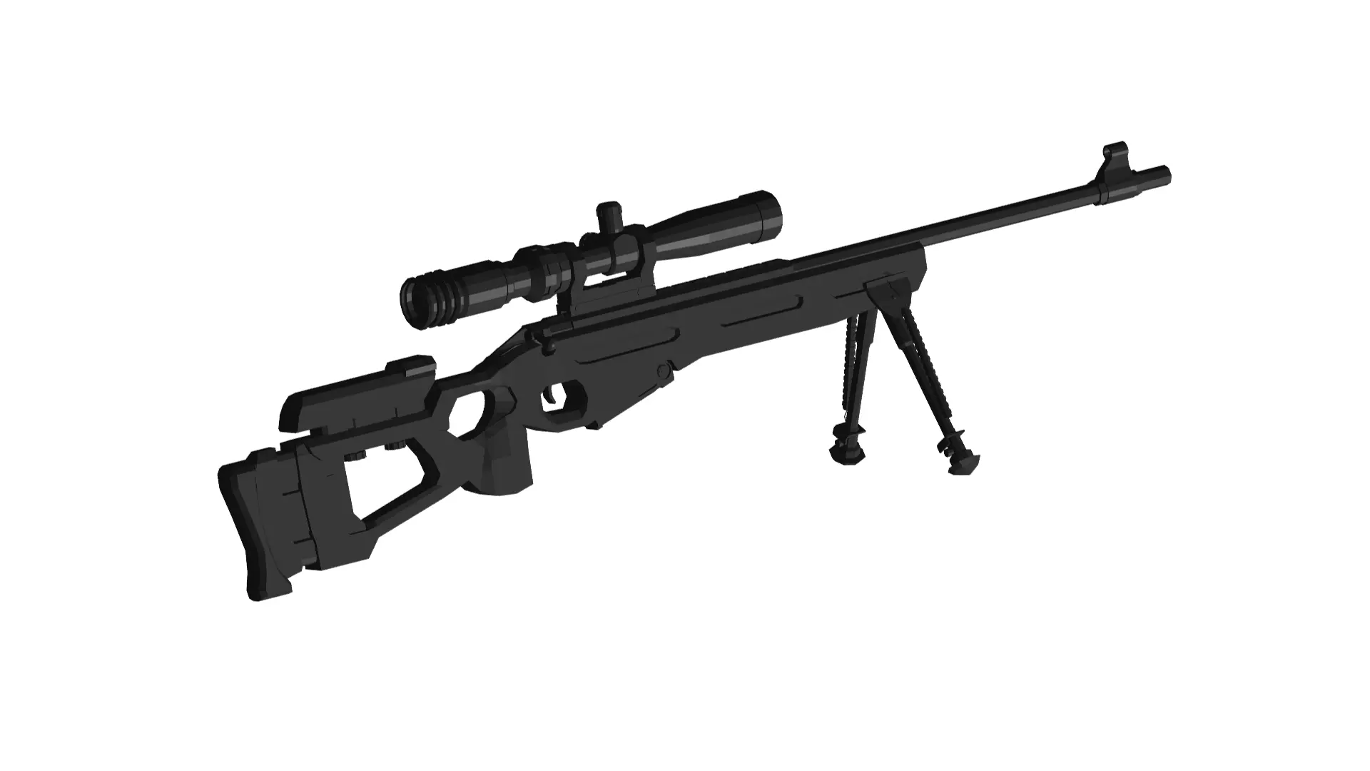 SV98 sniper rifle 3D model_0