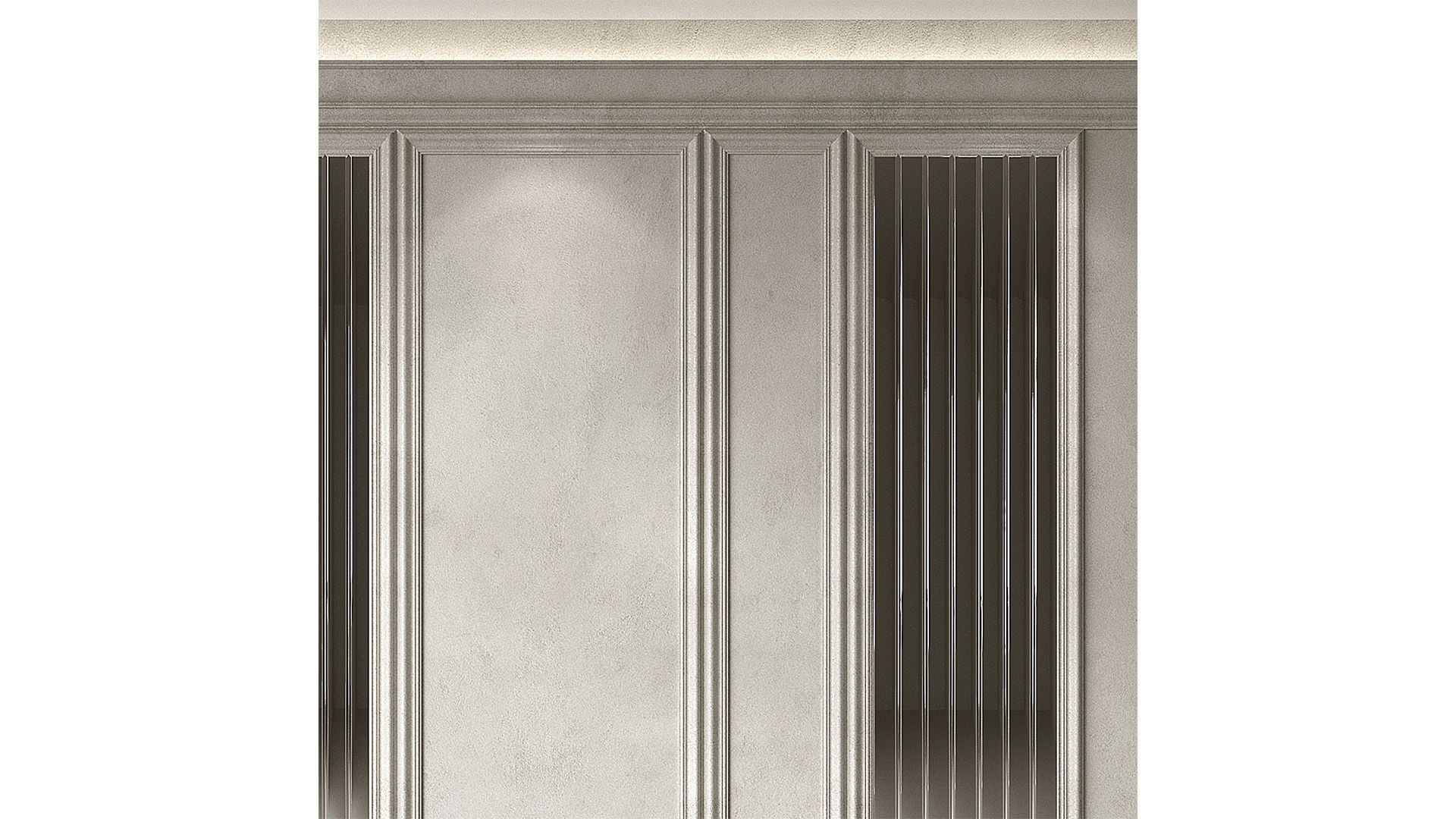 Decorative wall finishes composition Moldings and Mirrors 3D model_3