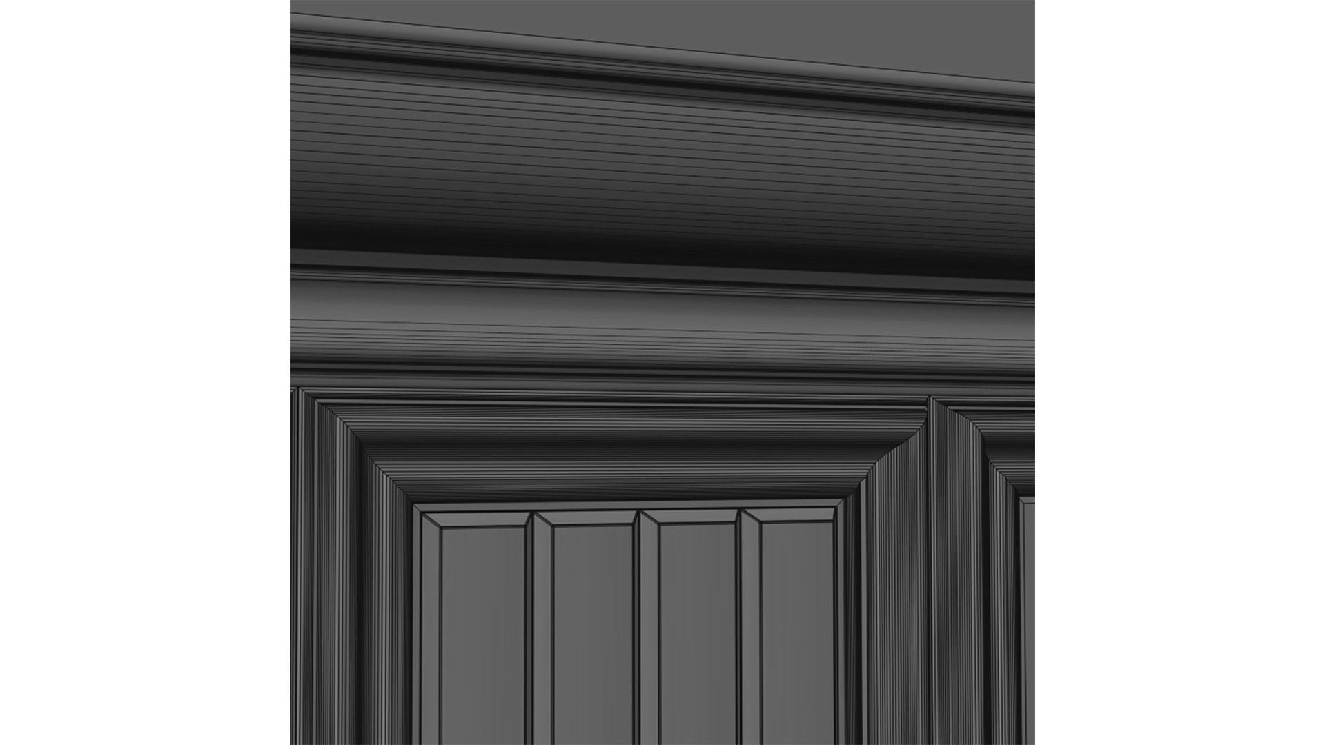 Decorative wall finishes composition Moldings and Mirrors 3D model_5