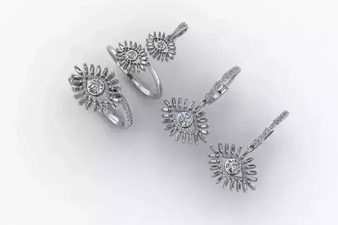 evil eye pendant  ring   earrings      o13g 