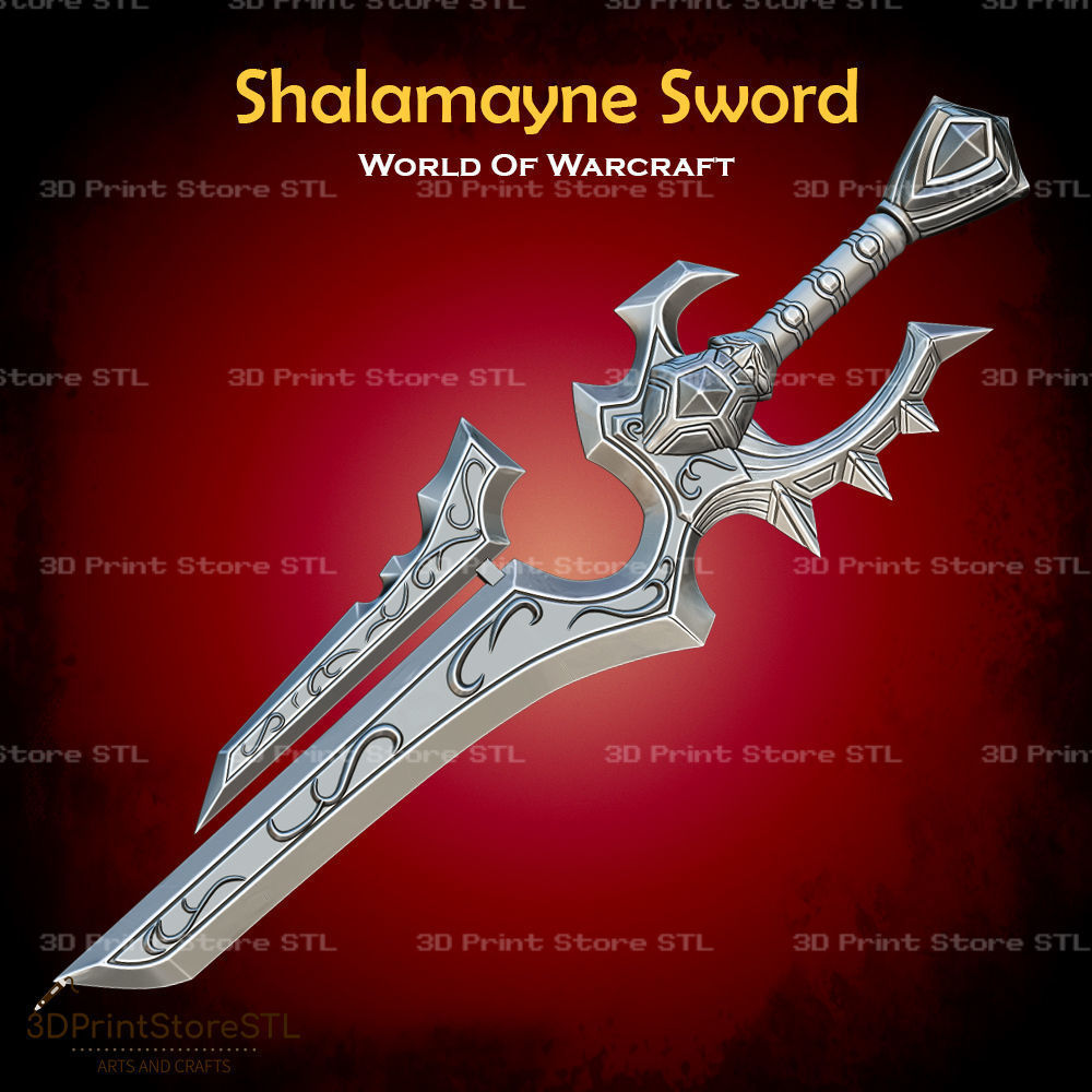 Shalamayne Sword Cosplay World Of Warcraft - STL File 3D print model_1