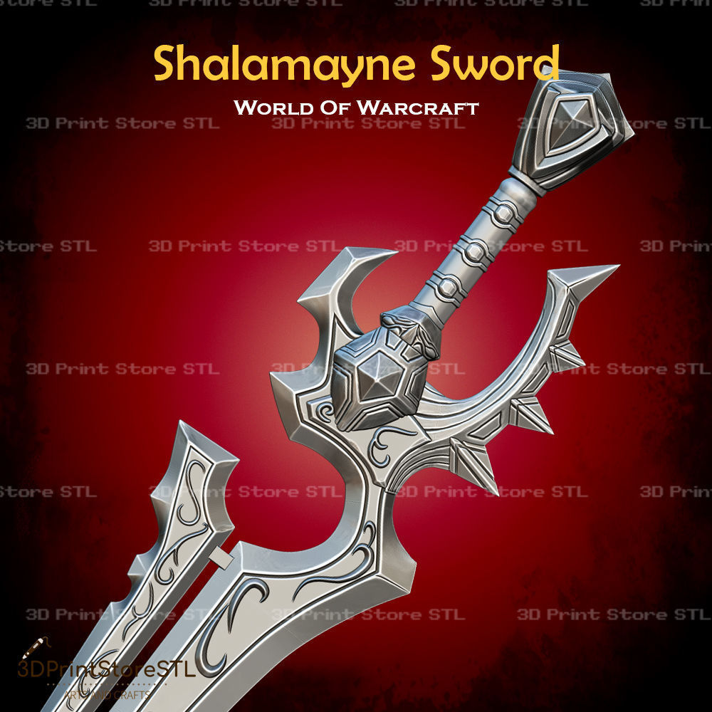 Shalamayne Sword Cosplay World Of Warcraft - STL File 3D print model_2