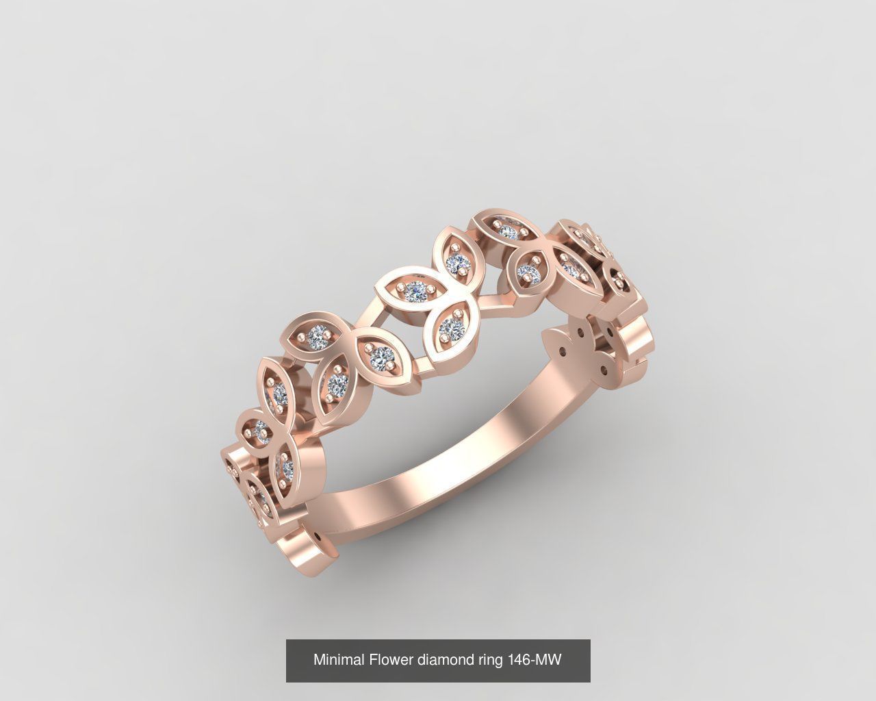Minimal light weight diamond rings 3D Model Collection_5