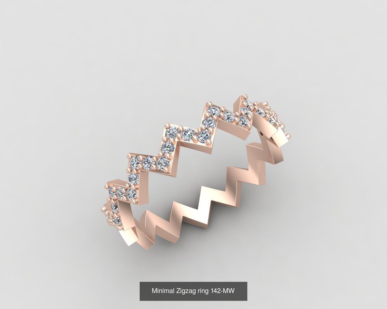 Minimal light weight diamond rings 3D Model Collection_8