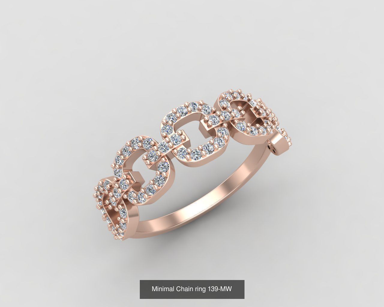 Minimal light weight diamond rings 3D Model Collection_7