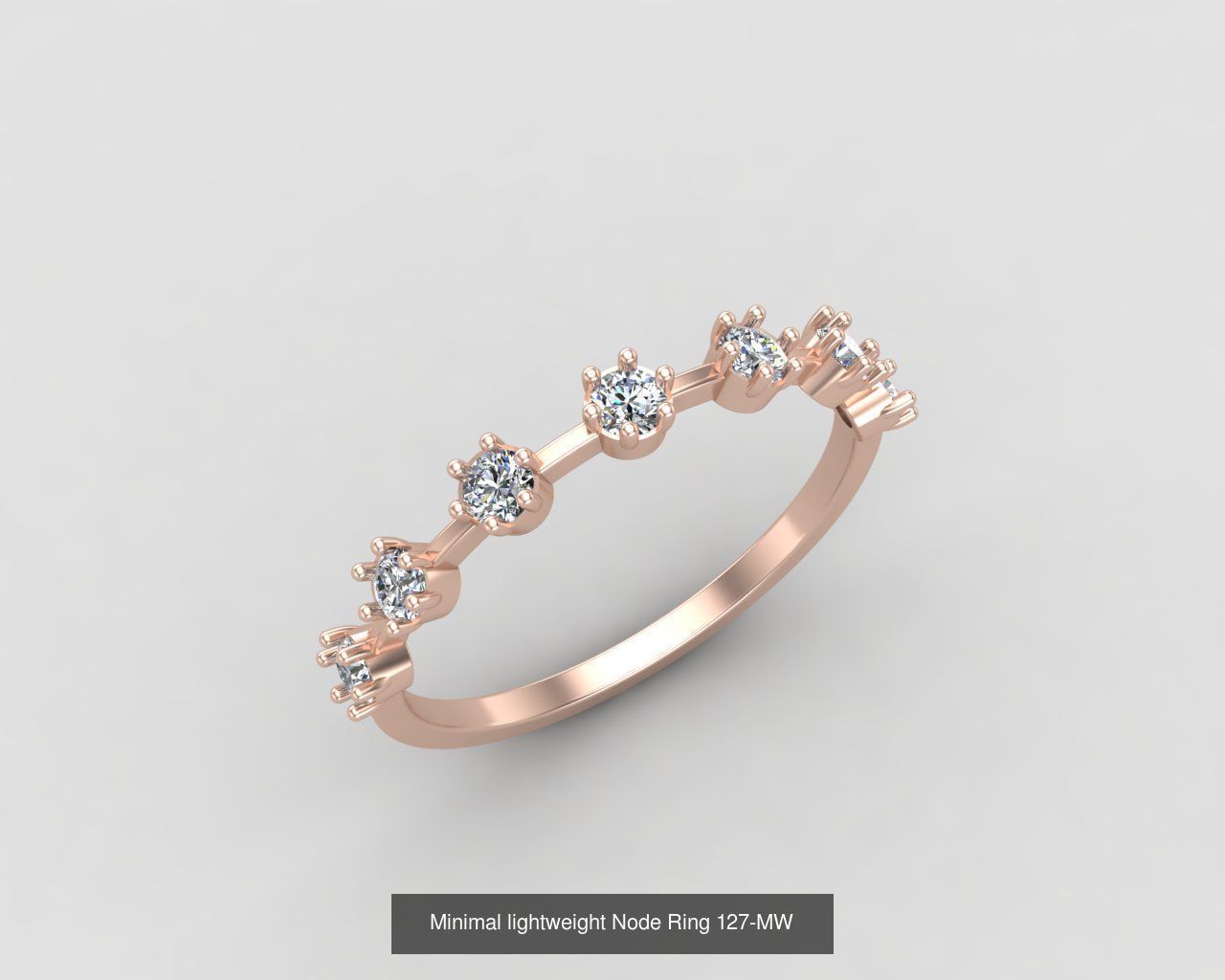 Minimal light weight diamond rings 3D Model Collection_23