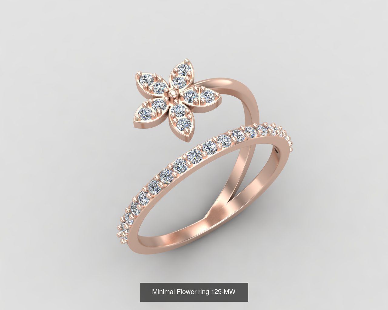Minimal light weight diamond rings 3D Model Collection_12