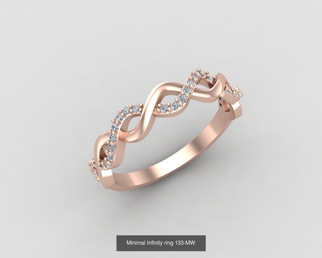 Minimal light weight diamond rings 3D Model Collection_10