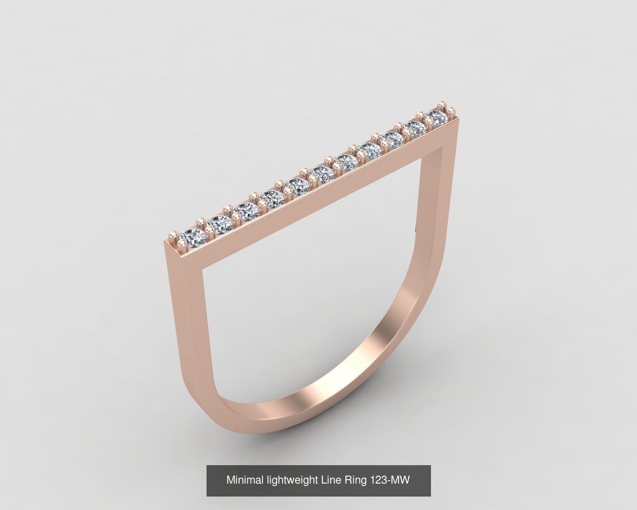 Minimal light weight diamond rings 3D Model Collection_20
