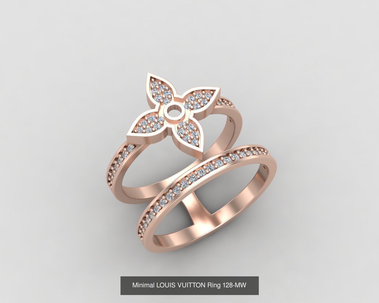 Minimal light weight diamond rings 3D Model Collection_24