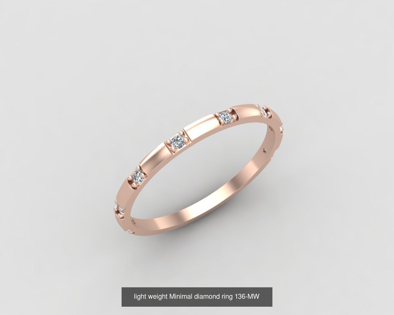 Minimal light weight diamond rings 3D Model Collection_15