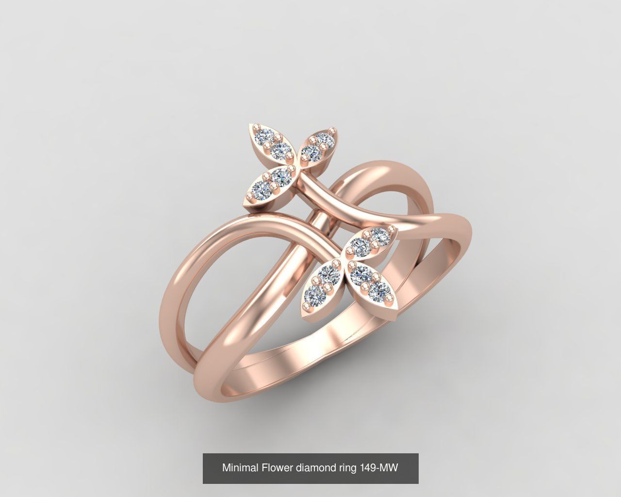 Minimal light weight diamond rings 3D Model Collection_1