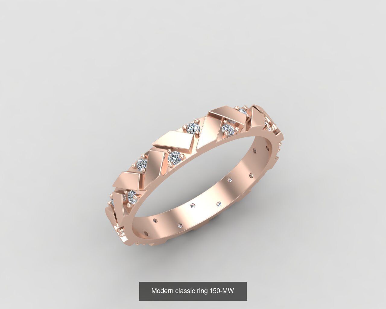 Minimal light weight diamond rings 3D Model Collection_3