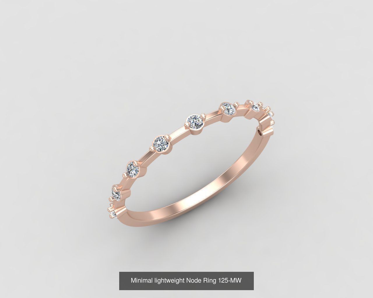 Minimal light weight diamond rings 3D Model Collection_21