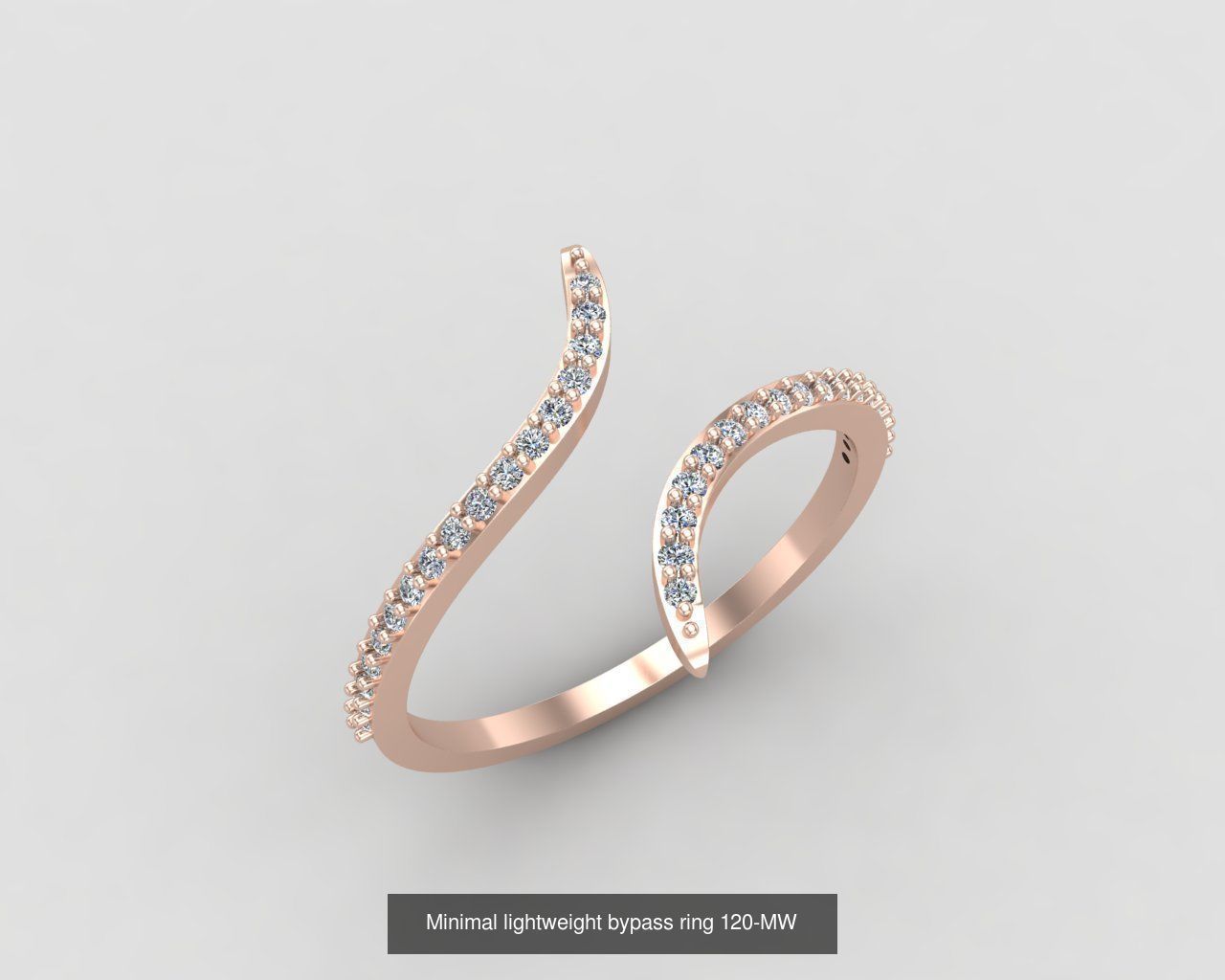 Minimal light weight diamond rings 3D Model Collection_13