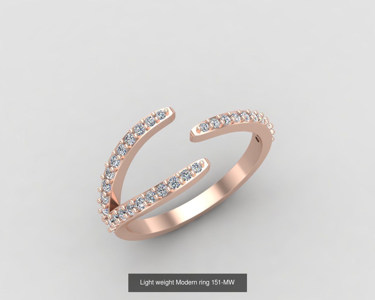 Minimal light weight diamond rings 3D Model Collection_2