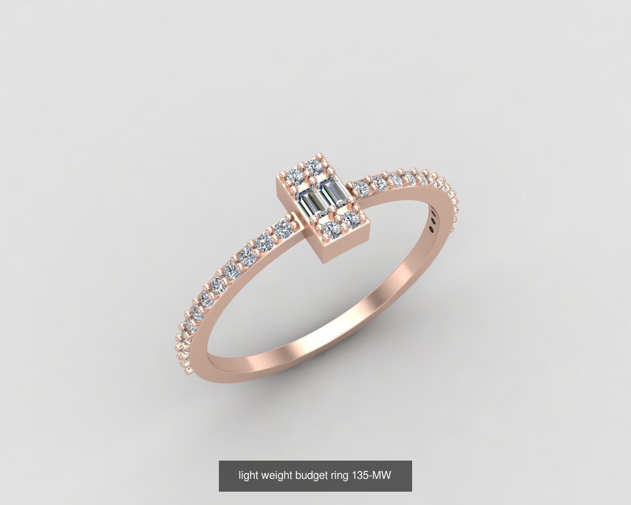 Minimal light weight diamond rings 3D Model Collection_17