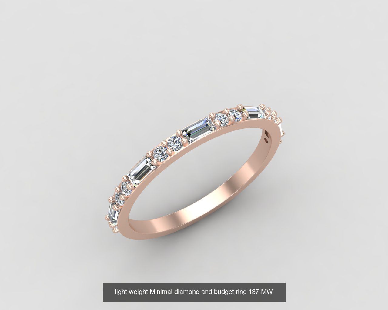 Minimal light weight diamond rings 3D Model Collection_14