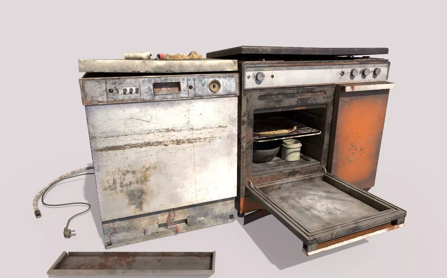 Abandoned Oven and Dishwasher 3D model
