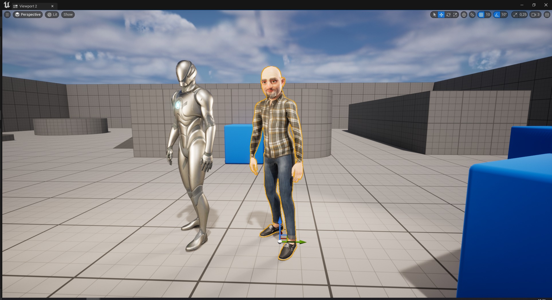 Elderly man 3d character cartoon Low-poly 3D model_26