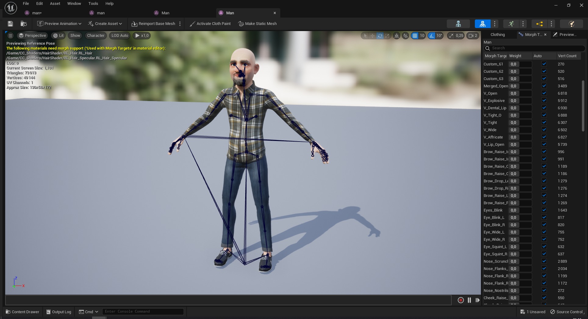 Elderly man 3d character cartoon Low-poly 3D model_27